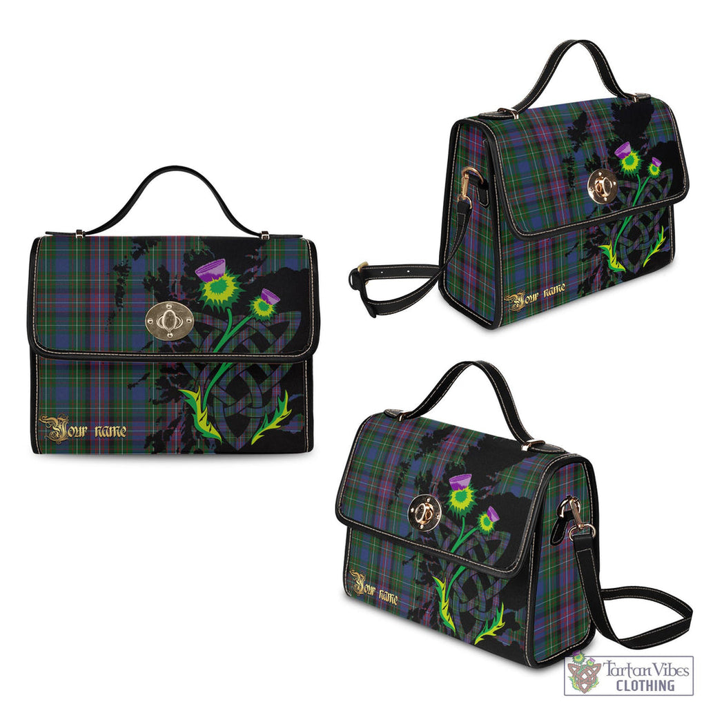 Tartan Vibes Clothing Rankin Tartan Waterproof Canvas Bag with Scotland Map and Thistle Celtic Accents