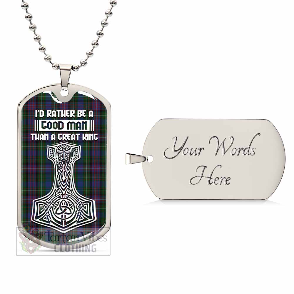 Rankin Tartan Dog Tag Necklace Viking Mjolnir Style Silver Yes - Tartan Vibes Clothing