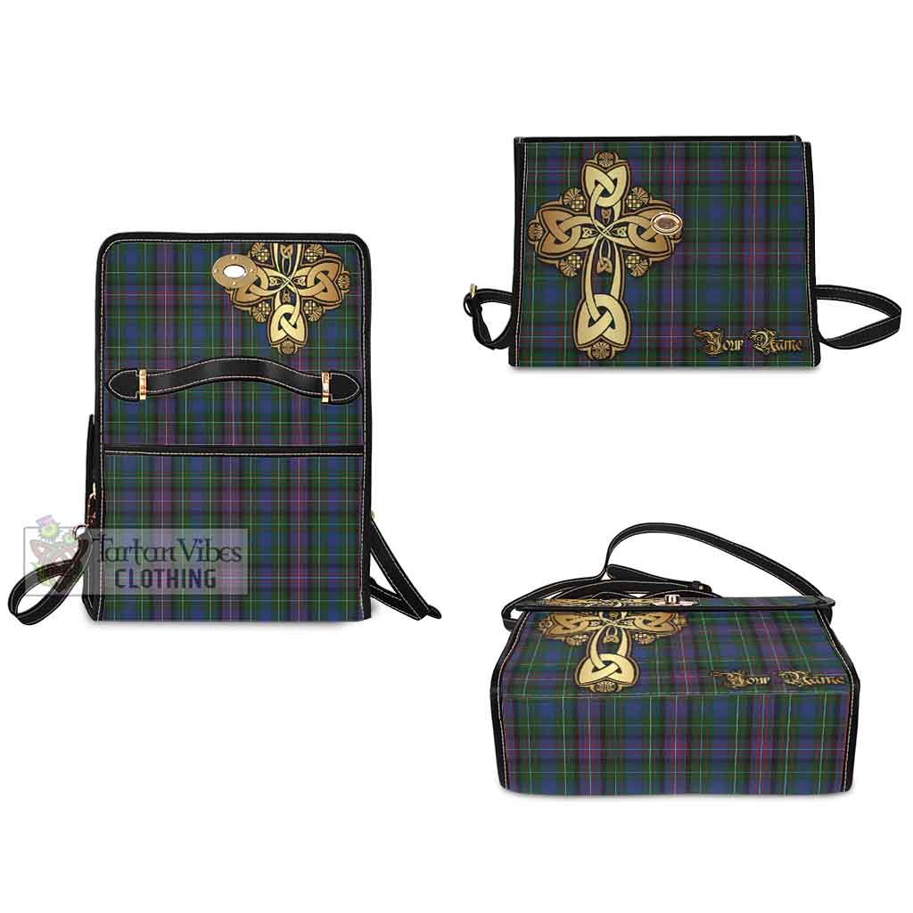 Tartan Vibes Clothing Rankin Tartan Waterproof Canvas Bag Golden Thistle Celtic Cross Style
