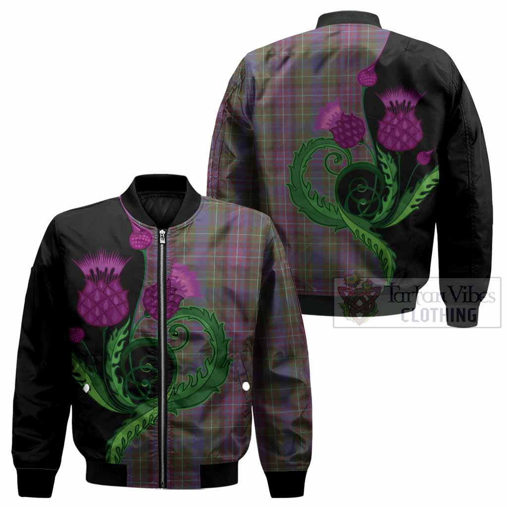 Rankin Tartan Bomber Jacket Traditional Scottish Thistle