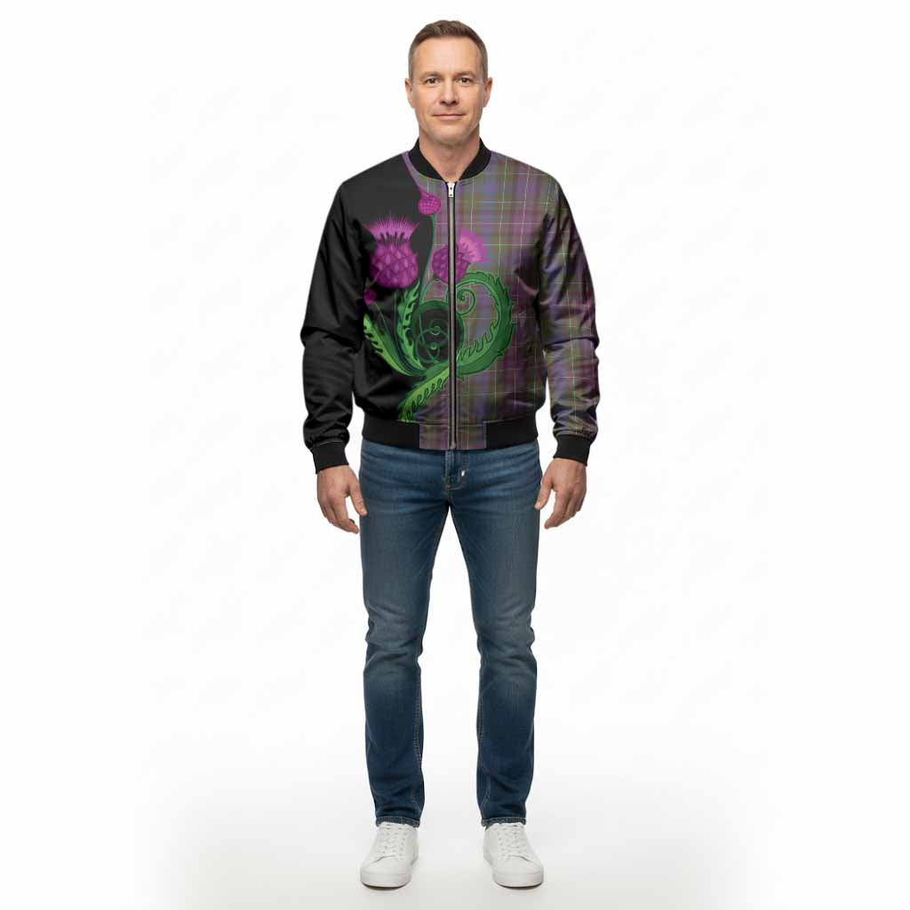 Rankin Tartan Bomber Jacket Traditional Scottish Thistle