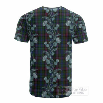 Rankin Tartan Cotton T-shirt Seamless Scottish Thistle Flowers