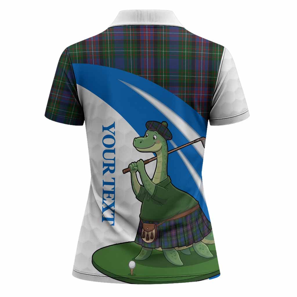 Rankin Tartan Crest Golf Nessie Women Polo Shirt Loch Ness Monster Sporty Style