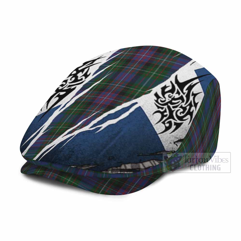 Rankin Tartan Flat Cap, Jeff Cap Scotland Flag Ripped Tribal Design