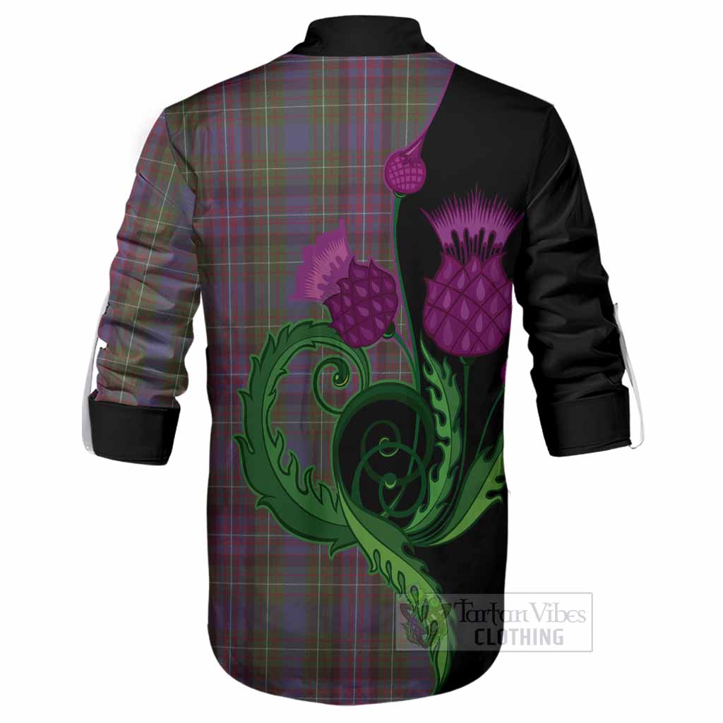 Rankin Tartan Ghillie Shirt Traditional Scottish Thistle