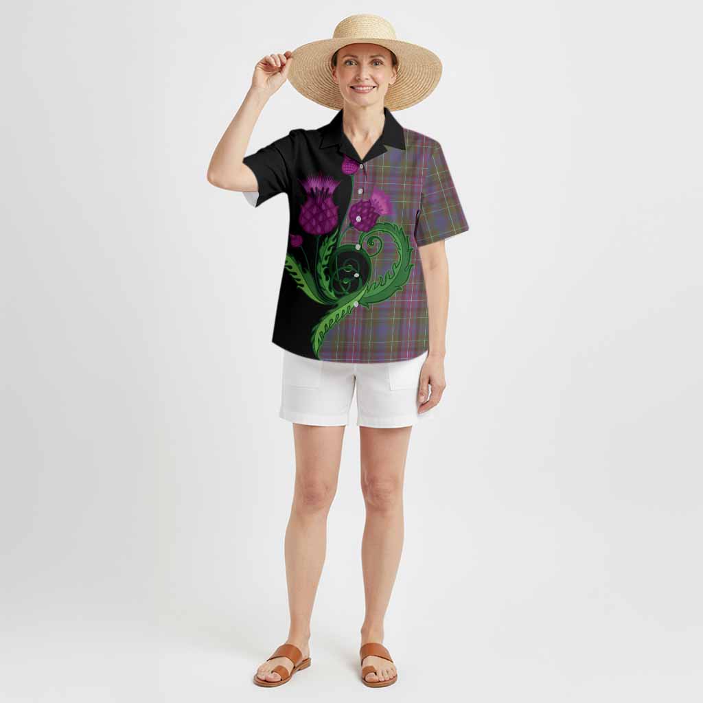 Rankin Tartan Hawaiian Shirt Traditional Scottish Thistle