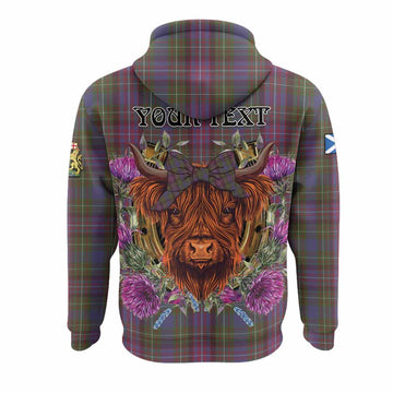 Rankin Tartan Hoodie Scottish Thistle Heilan Coo