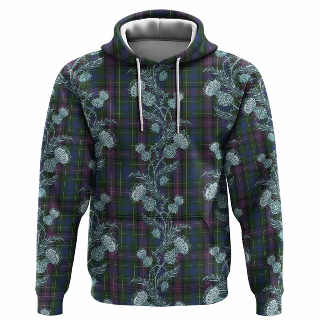 Rankin Tartan Hoodie Seamless Scottish Thistle Flowers