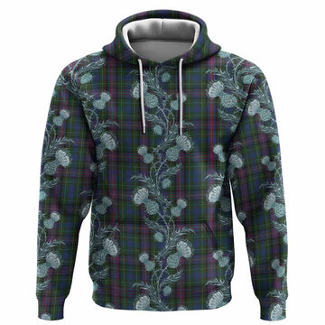 Rankin Tartan Hoodie Seamless Scottish Thistle Flowers