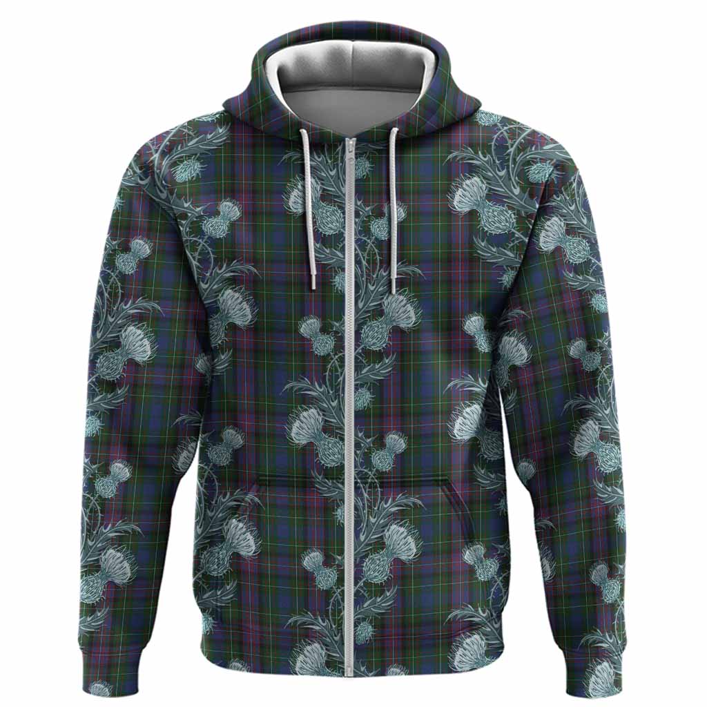 Rankin Tartan Hoodie Seamless Scottish Thistle Flowers