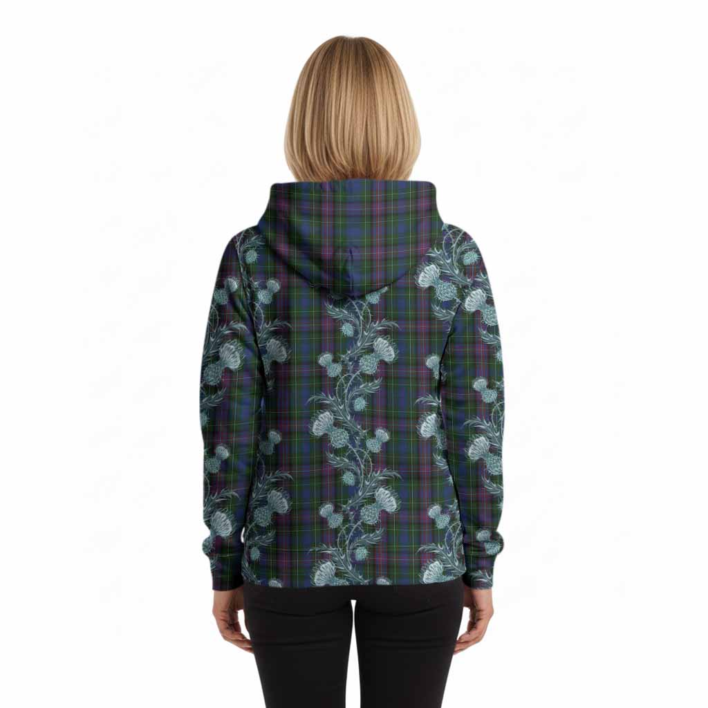 Rankin Tartan Hoodie Seamless Scottish Thistle Flowers