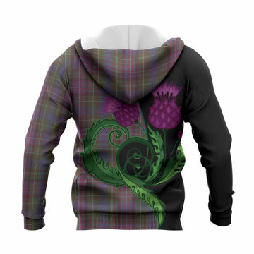 Rankin Tartan Knitted Hoodie Traditional Scottish Thistle