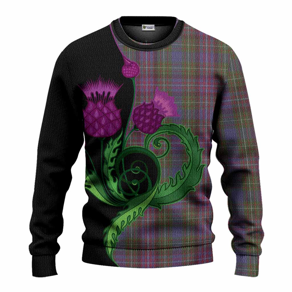 Rankin Tartan Knitted Sweater Traditional Scottish Thistle