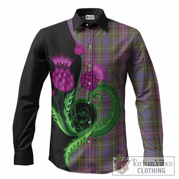 Rankin Tartan Long Sleeve Button Shirts Traditional Scottish Thistle