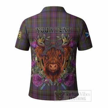 Rankin Tartan Polo Shirt Scottish Thistle Heilan Coo