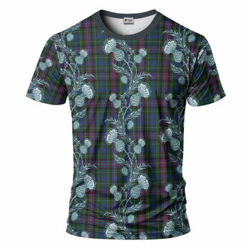 Rankin Tartan T-Shirt Seamless Scottish Thistle Flowers