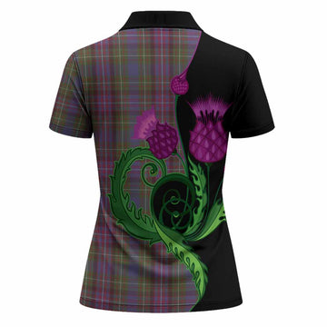 Rankin Tartan Women Polo Shirt Traditional Scottish Thistle
