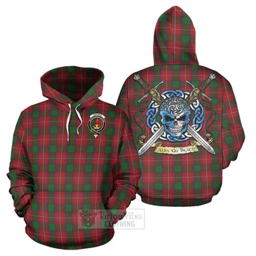 Tartan Vibes Clothing Rattray Tartan Hoodie with Family Crest Celtic Skull Style