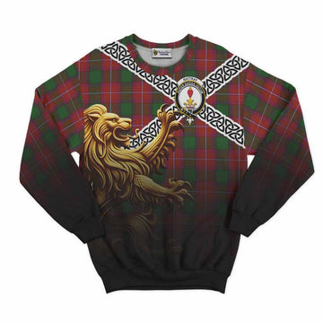 Rattray Crest Tartan Sweatshirt with Golden Lion Emblem Celtic Style