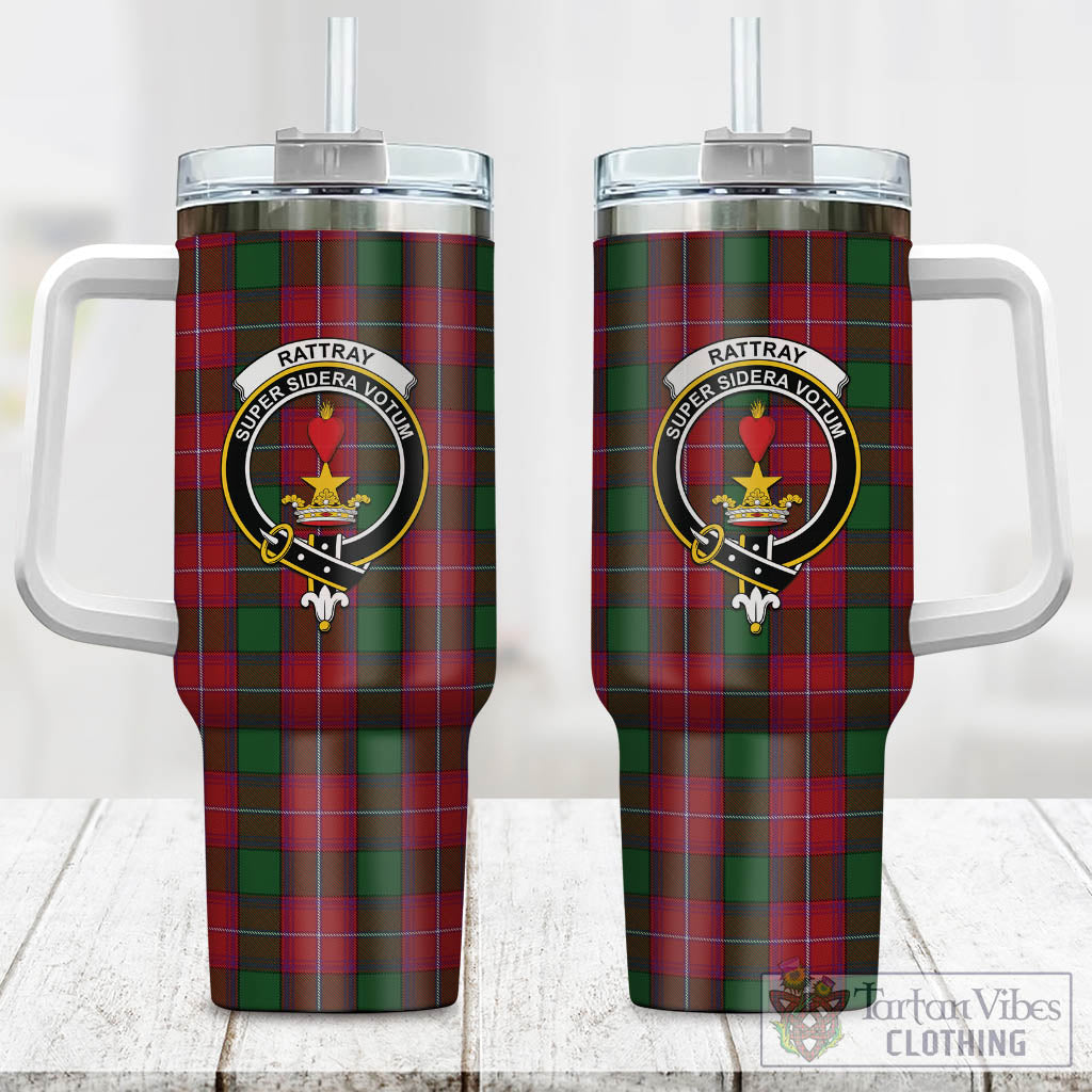 Tartan Vibes Clothing Rattray Tartan and Family Crest Tumbler with Handle