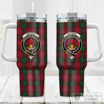 Rattray Tartan and Family Crest Tumbler with Handle