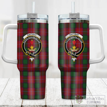 Tartan Vibes Clothing Rattray Tartan and Family Crest Tumbler with Handle