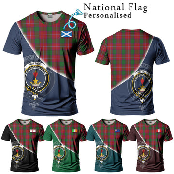 Rattray Tartan T-Shirt with Personalised National Flag and Family Crest Half Style Kid's Shirt - Tartanvibesclothing Shop