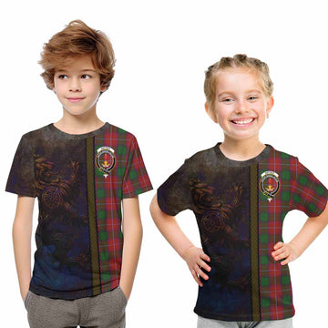 Rattray Tartan Family Crest Kid T-Shirt Alba Gu Brath Be Brave Lion Ancient Style