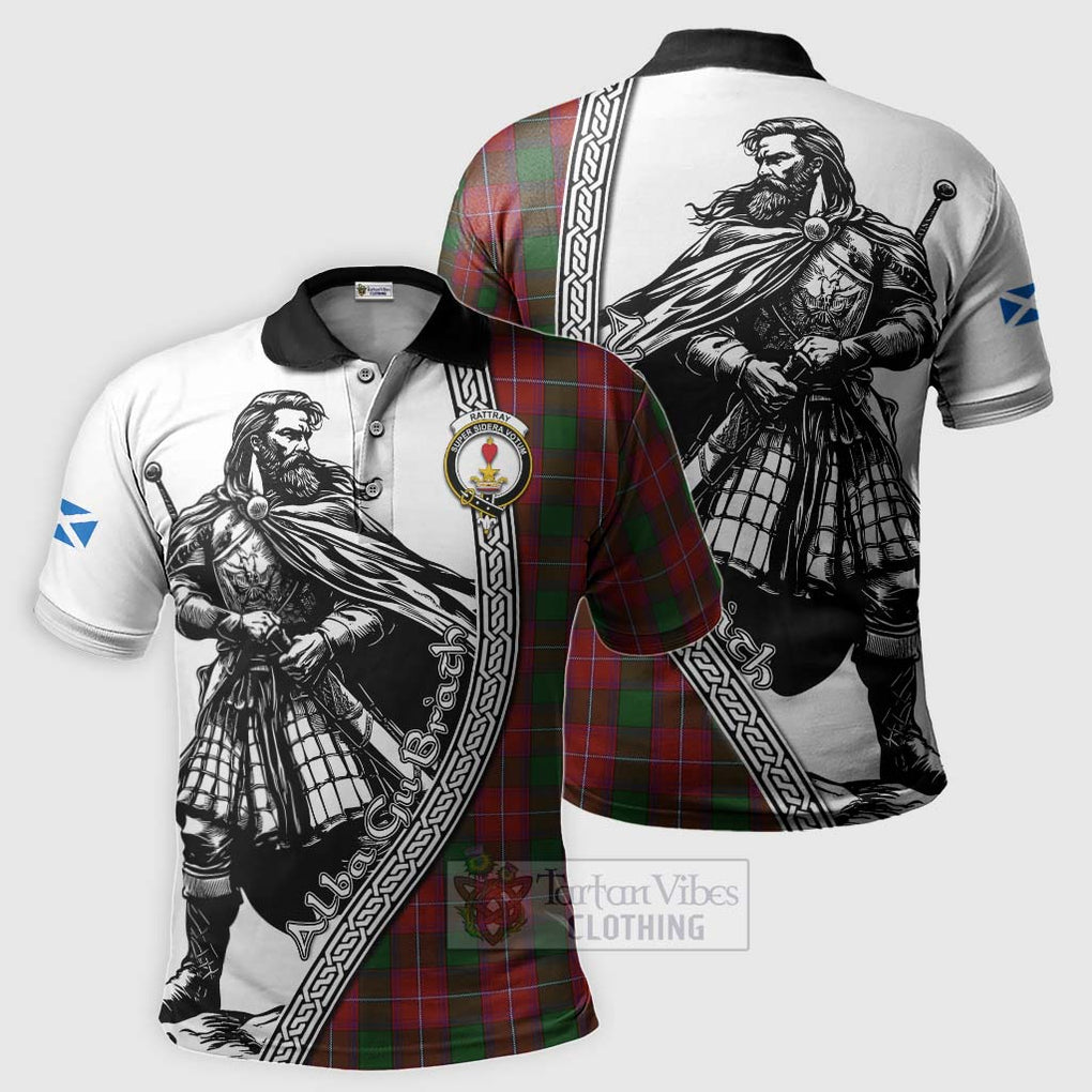 Tartan Vibes Clothing Rattray Tartan Clan Crest Polo Shirt with Highlander Warrior Celtic Style