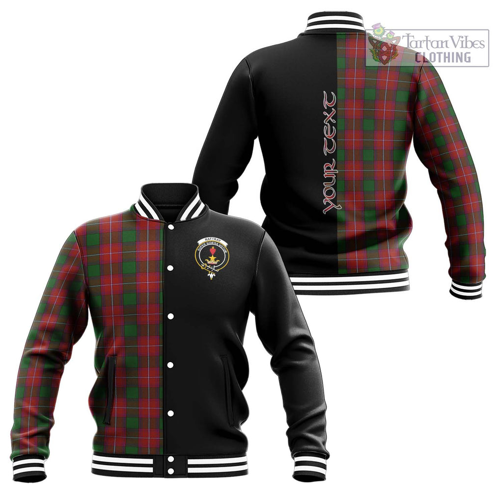 Rattray Tartan Baseball Jacket with Family Crest and Half Of Me Style Unisex - Tartanvibesclothing Shop