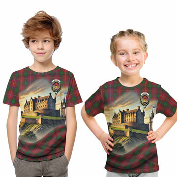 Rattray Tartan Family Crest Kid T-Shirt with Scottish Ancient Castle Style
