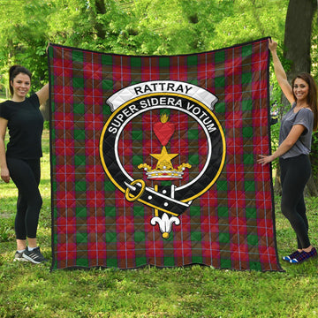Rattray Tartan Quilt with Family Crest