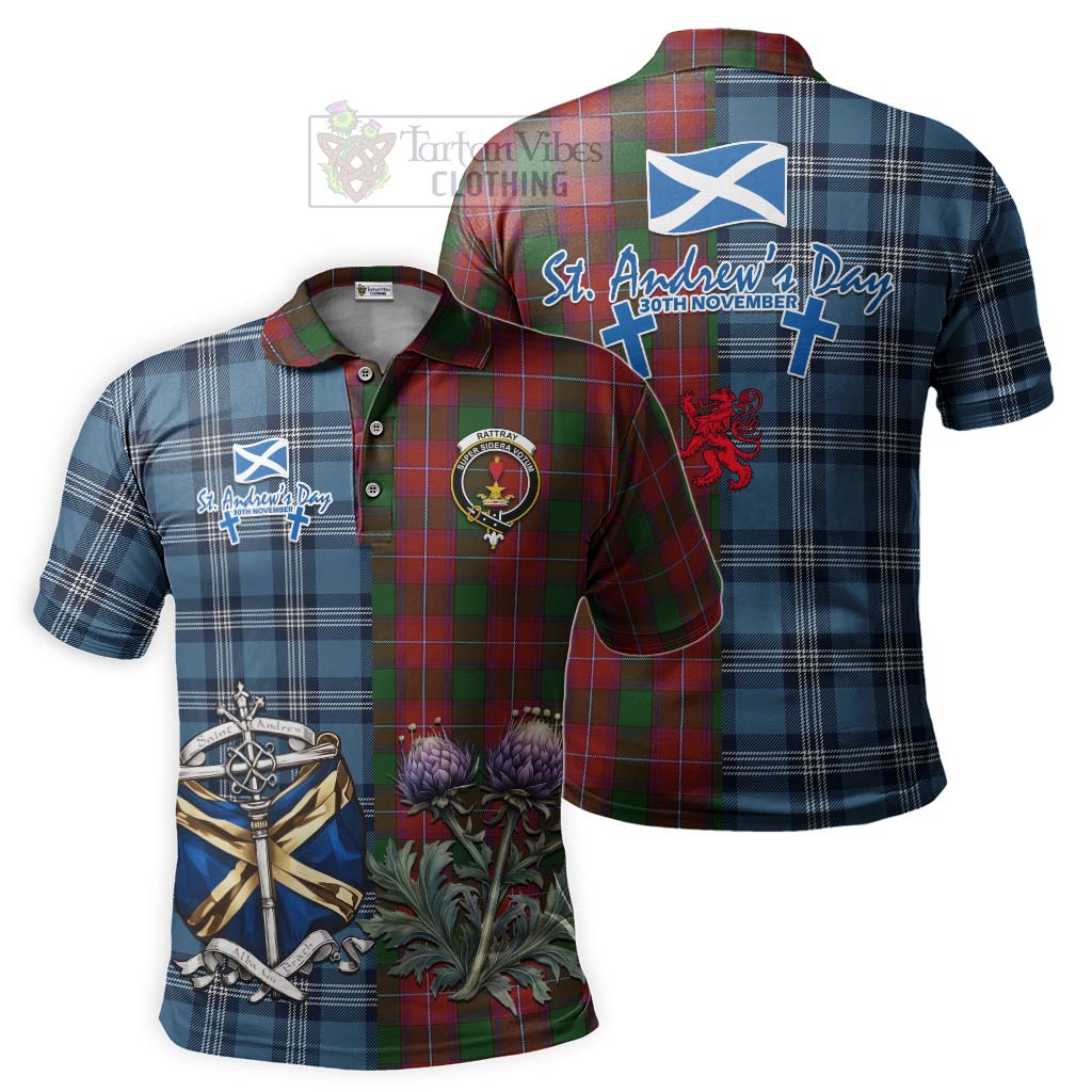 Tartan Vibes Clothing Rattray Tartan Polo Shirt Happy St. Andrew's Day Half Tartan Style