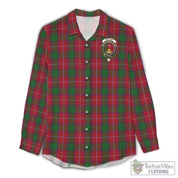 Tartan Vibes Clothing Rattray Tartan Womens Casual Shirt with Family Crest