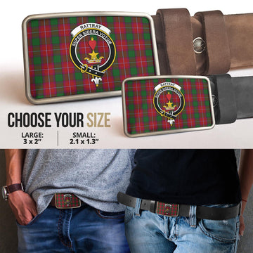 Rattray Tartan Belt Buckles with Family Crest