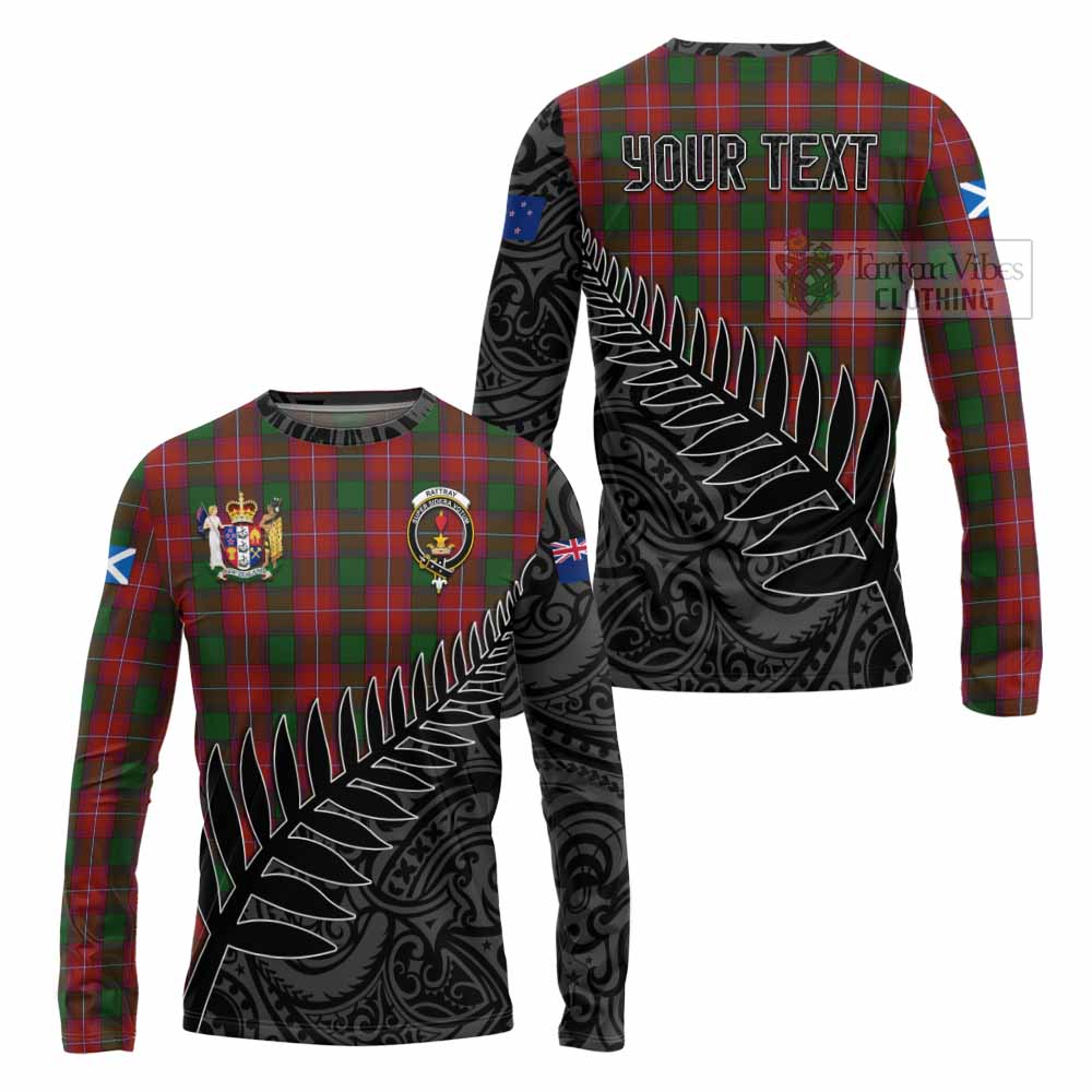 Tartan Vibes Clothing Rattray Crest Tartan Long Sleeve T-Shirt with New Zealand Silver Fern Half Style