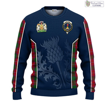 Rattray Tartan Knitted Sweatshirt with Family Crest and Scottish Thistle Vibes Sport Style