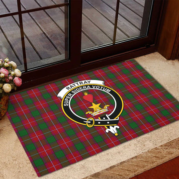 Rattray Tartan Rubber Doormat with Family Crest