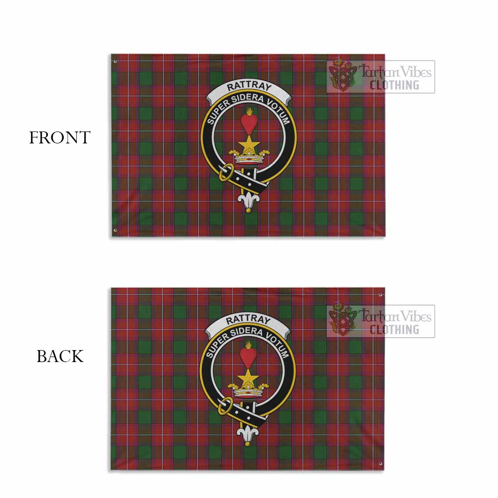Tartan Vibes Clothing Rattray Tartan House Flag with Family Crest