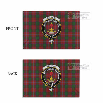 Tartan Vibes Clothing Rattray Tartan House Flag with Family Crest