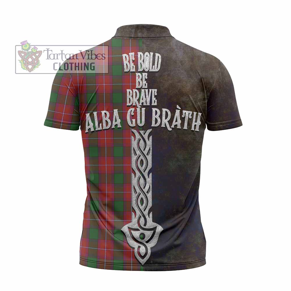 Tartan Vibes Clothing Rattray Tartan Family Crest Zipper Polo Shirt Alba Gu Brath Be Brave Lion Ancient Style
