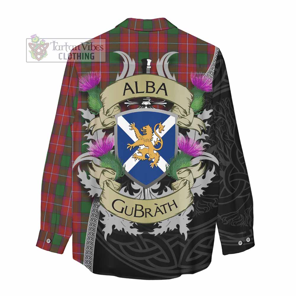 Tartan Vibes Clothing Rattray Tartan Family Crest Women's Casual Shirt Lion Rampant Royal Thistle Shield Celtic Inspired