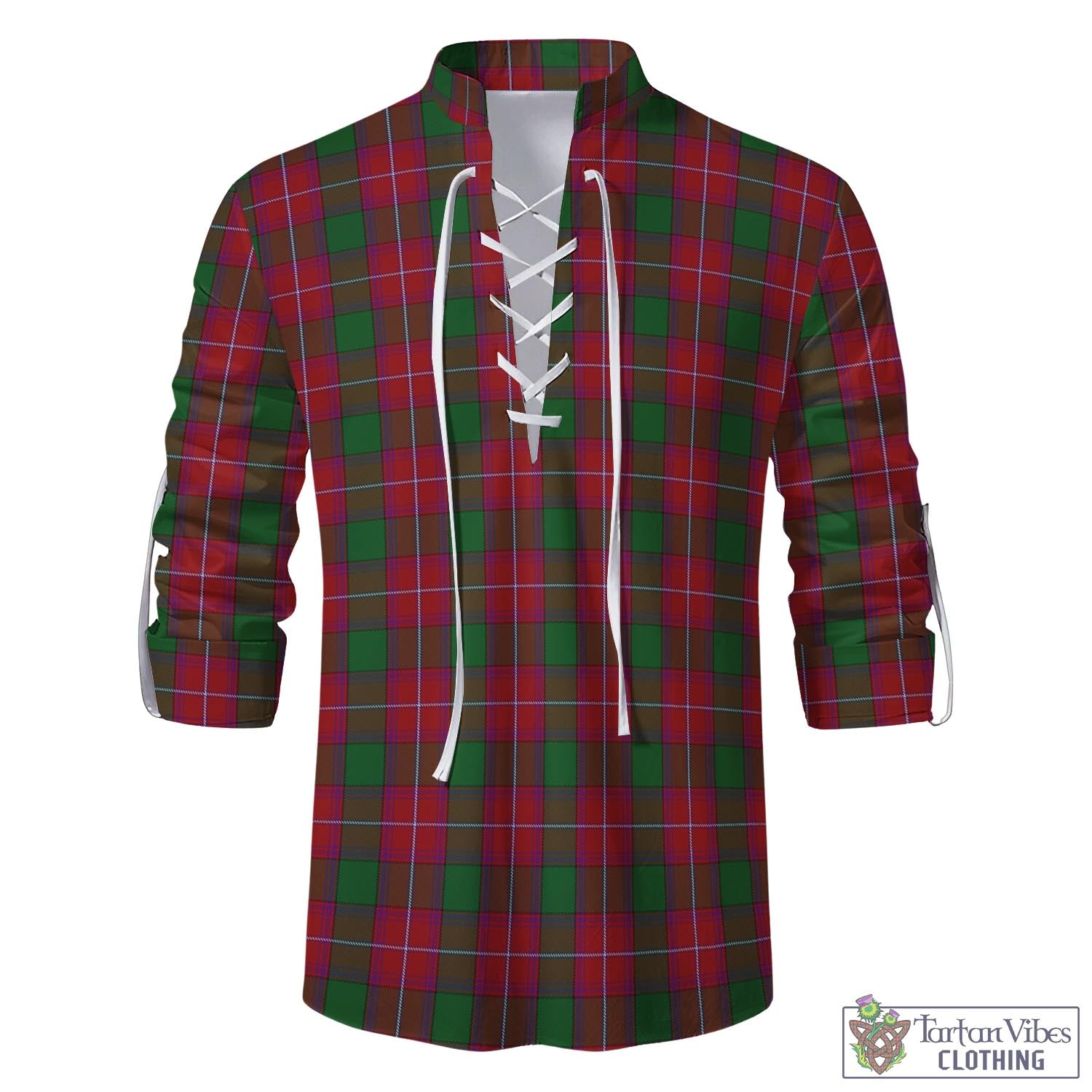 Tartan Vibes Clothing Rattray Tartan Men's Scottish Traditional Jacobite Ghillie Kilt Shirt