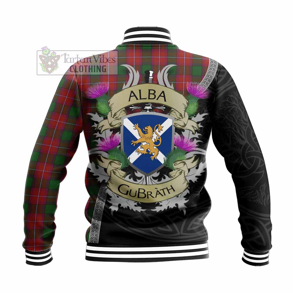 Tartan Vibes Clothing Rattray Tartan Family Crest Baseball Jacket Lion Rampant Royal Thistle Shield Celtic Inspired