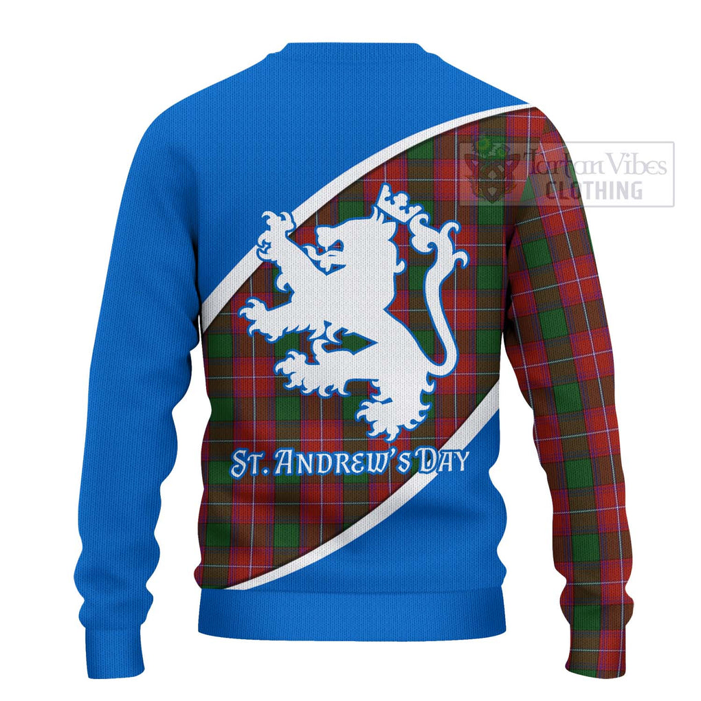 Tartan Vibes Clothing Rattray Family Crest Tartan Knitted Sweater Celebrate Saint Andrew's Day in Style