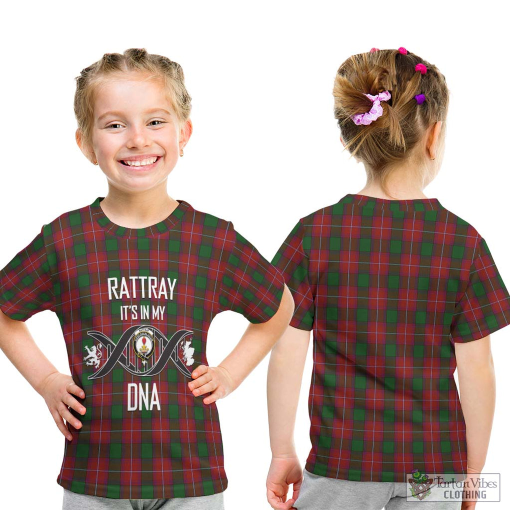 Rattray Tartan Kid T-Shirt with Family Crest DNA In Me Style - Tartanvibesclothing Shop