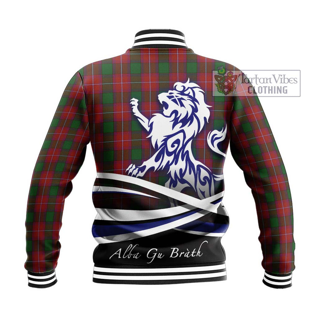 Rattray Tartan Baseball Jacket with Alba Gu Brath Regal Lion Emblem - Tartanvibesclothing Shop