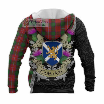 Rattray Tartan Family Crest Knitted Hoodie Lion Rampant Royal Thistle Shield Celtic Inspired