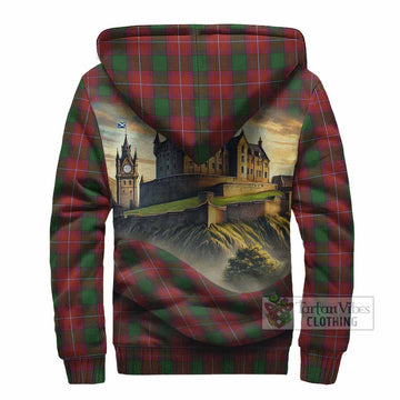 Rattray Tartan Family Crest Sherpa Hoodie with Scottish Ancient Castle Style