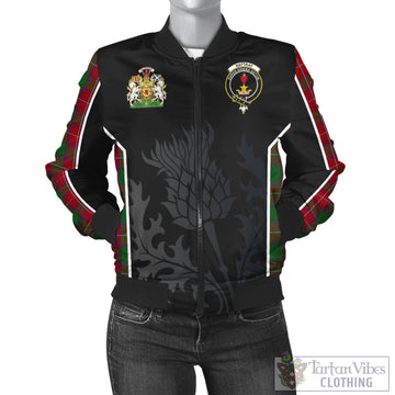 Rattray Tartan Bomber Jacket with Family Crest and Scottish Thistle Vibes Sport Style